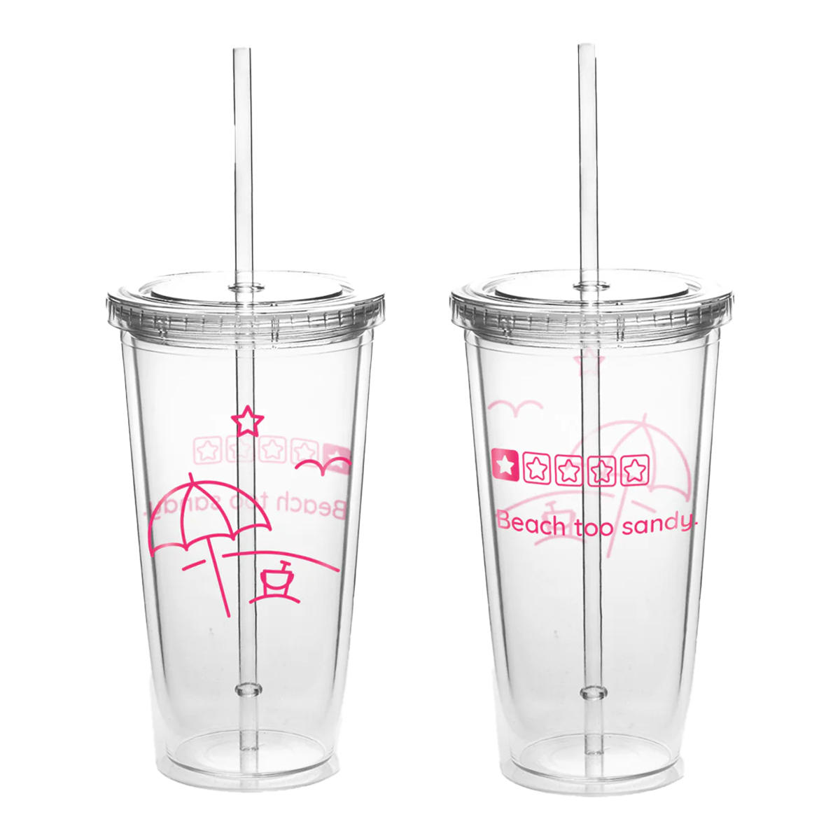 Logo 20 oz. Tumbler (Clear)  Beach Too Sandy, Water Too Wet