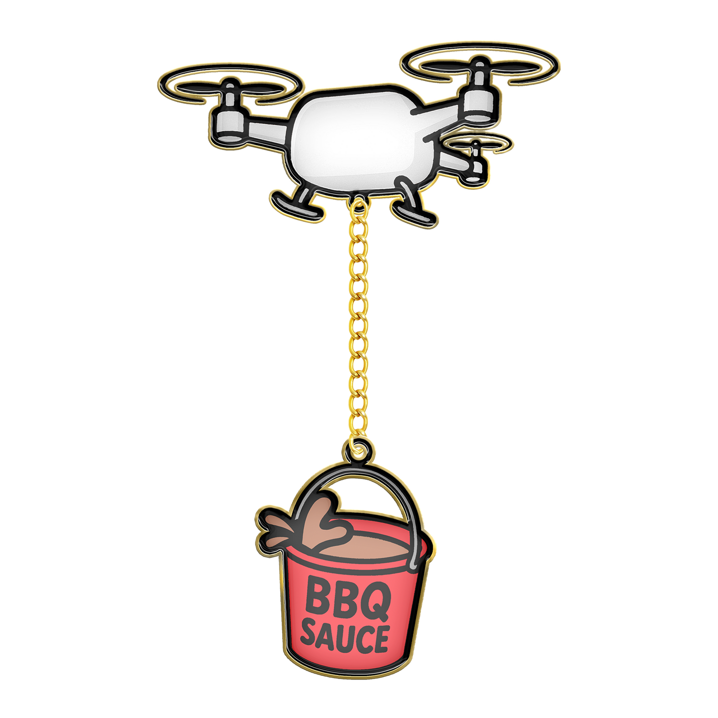 BBQ Drone Enamel Pin